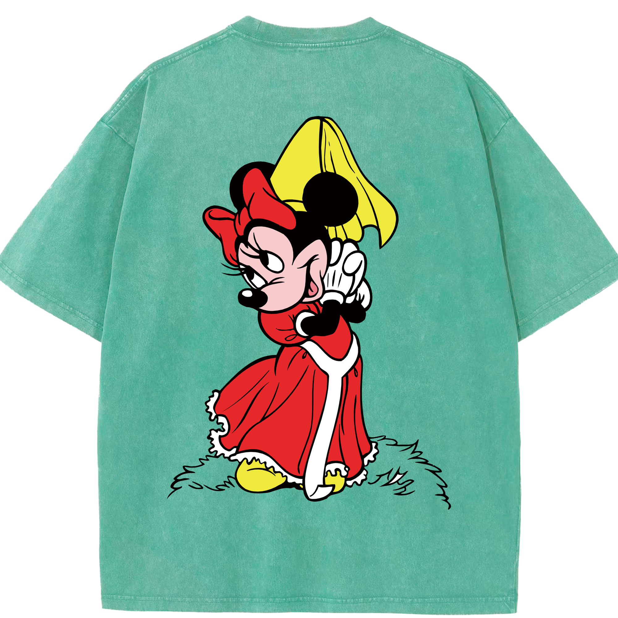 （画像用） ミッキーマウス Mickey Mouse 綿100% ヴィンテージ風 半袖Tシャツ（背面プリント）